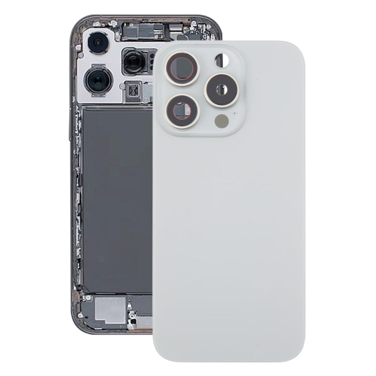 สำหรับ iPhone 16 Pro Max กระจกฝาหลังแบตเตอรี่เดิมพร้อมฝาปิดเลนส์กล้อง