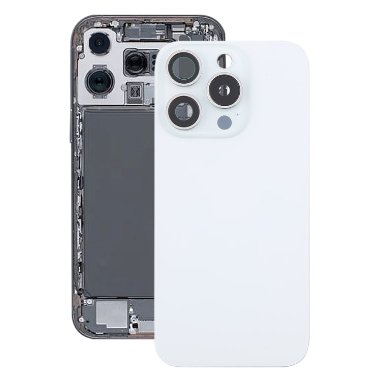 สำหรับ iPhone 16 Pro Max กระจกฝาหลังแบตเตอรี่เดิมพร้อมฝาปิดเลนส์กล้อง