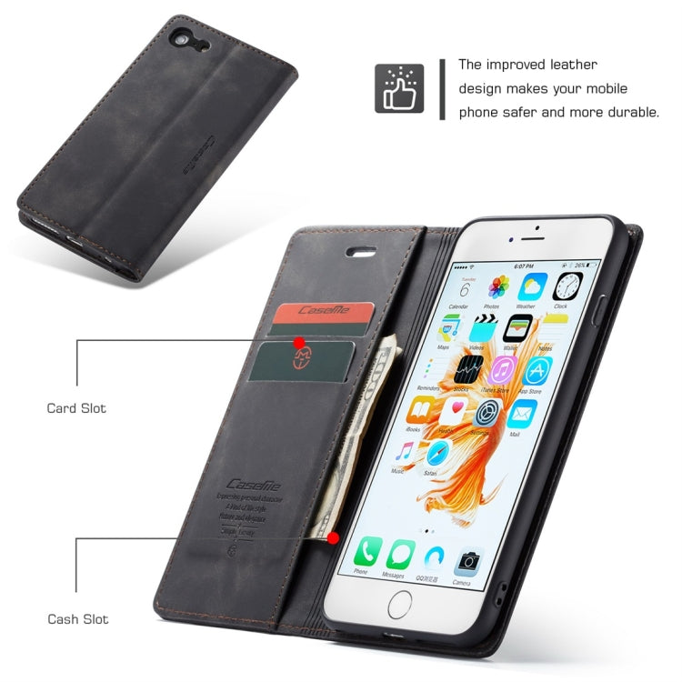CaseMe-013 ซองหนังพลิกแนวนอน Retro Frosted แบบมัลติฟังก์ชั่นสำหรับ iPhone 6 Plus / 6s Plus พร้อมช่องเสียบการ์ดและที่วางและกระเป๋าสตางค์, For iPhone 6 Plus / 6s Plus