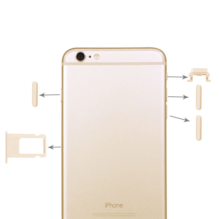 4 in 1 สำหรับ iPhone 6 Plus (ถาดการ์ด + ปุ่มควบคุมระดับเสียง + ปุ่มเปิดปิด + ปุ่มปิดเสียงสั่น), For iPhone 6 Plus