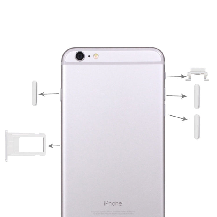 4 in 1 สำหรับ iPhone 6 Plus (ถาดการ์ด + ปุ่มควบคุมระดับเสียง + ปุ่มเปิดปิด + ปุ่มปิดเสียงสั่น), For iPhone 6 Plus
