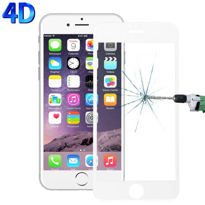 สำหรับ iPhone 6 Plus และ 6s Plus 0.26mm 9H ความแข็งพื้นผิว 4D Curverd Arc ป้องกันการระเบิด HD ผ้าไหมหน้าจอกระจกนิรภัยแบบเต็มหน้าจอ