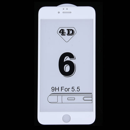 สำหรับ iPhone 6 Plus และ 6s Plus 0.26mm 9H ความแข็งพื้นผิว 4D Curverd Arc ป้องกันการระเบิด HD ผ้าไหมหน้าจอกระจกนิรภัยแบบเต็มหน้าจอ