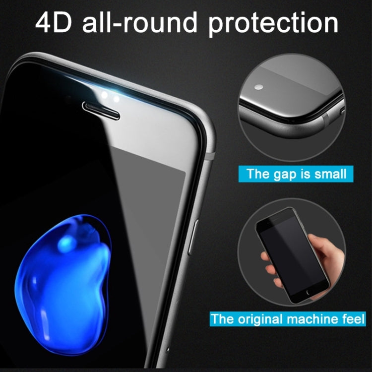 สำหรับ iPhone 6 Plus และ 6s Plus 0.26mm 9H ความแข็งพื้นผิว 4D Curverd Arc ป้องกันการระเบิด HD ผ้าไหมหน้าจอกระจกนิรภัยแบบเต็มหน้าจอ