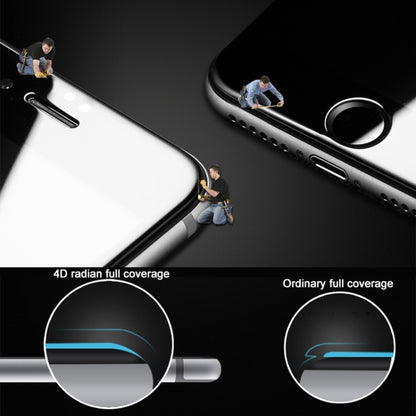 สำหรับ iPhone 6 Plus และ 6s Plus 0.26mm 9H ความแข็งพื้นผิว 4D Curverd Arc ป้องกันการระเบิด HD ผ้าไหมหน้าจอกระจกนิรภัยแบบเต็มหน้าจอ