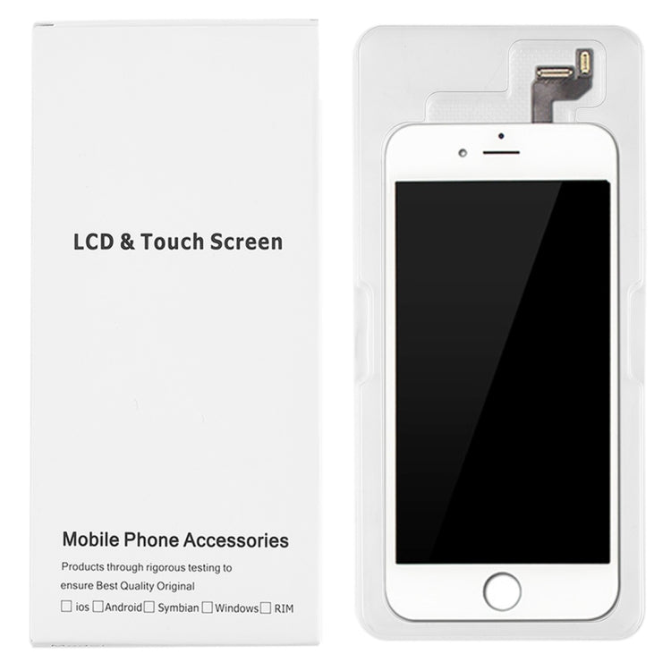 50 ชิ้นกระดาษแข็งบรรจุภัณฑ์กล่องสีขาวสำหรับ iPhone 6s และ 6 หน้าจอ LCD และชุดประกอบ Digitizer เต็ม, 6s & 6 Packing Box