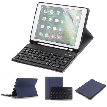 คีย์บอร์ด Bluetooth แบบถอดได้ + เคสแท็บเล็ตหนังพลิกแนวนอนพร้อมตัวยึดและที่ใส่ดินสอสำหรับ iPad Pro 9.7 นิ้ว, iPad Air, iPad Air 2, iPad 9.7 นิ้ว (2017), iPad 9.7 นิ้ว (2018), A07B Black, A07B Gold, A07B Blue, A07B Rose Gold