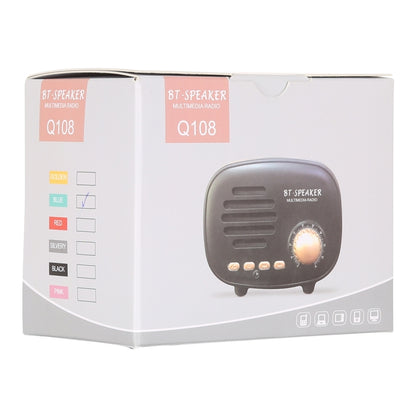 Q108 ลำโพง Bluetooth ไร้สายขนาดเล็กย้อนยุค รองรับแฮนด์ฟรี / การ์ด TF / ดิสก์ U / FM