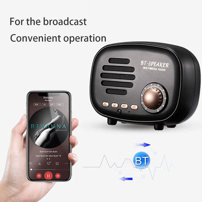 Q108 ลำโพง Bluetooth ไร้สายขนาดเล็กย้อนยุค รองรับแฮนด์ฟรี / การ์ด TF / ดิสก์ U / FM