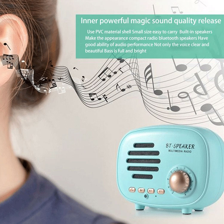 Q108 ลำโพง Bluetooth ไร้สายขนาดเล็กย้อนยุค รองรับแฮนด์ฟรี / การ์ด TF / ดิสก์ U / FM