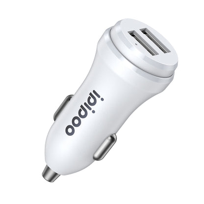 ipipoo XP-1 Dual USB Car Fast Charger เครื่องชาร์จพร้อมสาย Android, XP-1 (White)