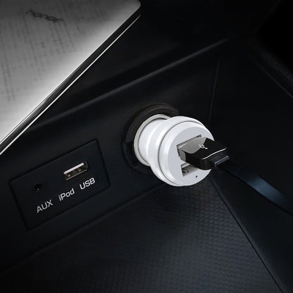 ipipoo XP-1 Dual USB Car Fast Charger เครื่องชาร์จพร้อมสาย Android, XP-1 (White)