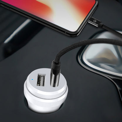 ipipoo XP-1 Dual USB Car Fast Charger เครื่องชาร์จพร้อมสาย Android, XP-1 (White)