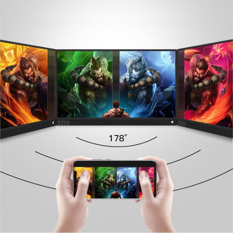15.6 นิ้ว 1080P 178 องศามุมกว้าง HD อุปกรณ์แสดงผลแบบพกพาสำหรับคอมพิวเตอร์เดสก์ท็อป / คอนโซลเกม / หน้าจอพร้อมกัน / PS4 / PS3 / XBox พร้อม Mini HDMI และ Micro USB และอินเทอร์เฟซ USB-C / Type-C 2 อัน