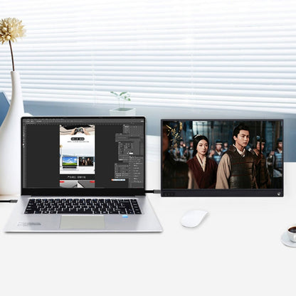 15.6 นิ้ว 1080P 178 องศามุมกว้าง HD อุปกรณ์แสดงผลแบบพกพาสำหรับคอมพิวเตอร์เดสก์ท็อป / คอนโซลเกม / หน้าจอพร้อมกัน / PS4 / PS3 / XBox พร้อม Mini HDMI และ Micro USB และอินเทอร์เฟซ USB-C / Type-C 2 อัน