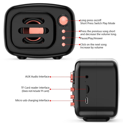 B11 Bluetooth 5.0 ลำโพง Bluetooth ไร้สายสไตล์ย้อนยุครองรับการโทรแบบแฮนด์ฟรีและการ์ด TF 32GB และแจ็คเสียง 3.5 มม.