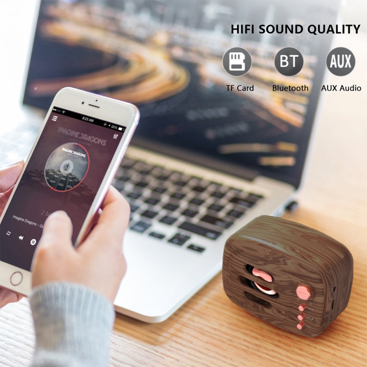 B11 Bluetooth 5.0 ลำโพง Bluetooth ไร้สายสไตล์ย้อนยุครองรับการโทรแบบแฮนด์ฟรีและการ์ด TF 32GB และแจ็คเสียง 3.5 มม.