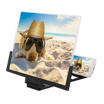 F3 14 นิ้วป้องกันรังสี Universal โทรศัพท์มือถือหน้าจอเครื่องขยายเสียง 3D HD เครื่องขยายเสียงวิดีโอพร้อมขาตั้ง, 14 inch Black, 14 inch White