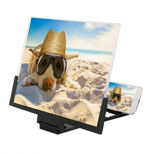 F3 14 นิ้วป้องกันรังสี Universal โทรศัพท์มือถือหน้าจอเครื่องขยายเสียง 3D HD เครื่องขยายเสียงวิดีโอพร้อมขาตั้ง, 14 inch Black, 14 inch White