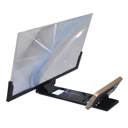 F3 14 นิ้วป้องกันรังสี Universal โทรศัพท์มือถือหน้าจอเครื่องขยายเสียง 3D HD เครื่องขยายเสียงวิดีโอพร้อมขาตั้ง, 14 inch Black, 14 inch White