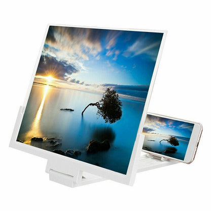 F3 14 นิ้วป้องกันรังสี Universal โทรศัพท์มือถือหน้าจอเครื่องขยายเสียง 3D HD เครื่องขยายเสียงวิดีโอพร้อมขาตั้ง, 14 inch Black, 14 inch White