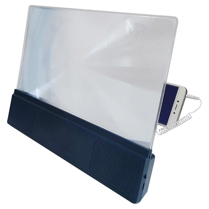 F5 12 นิ้ว Universal Mobile Phone Screen Amplifier เครื่องขยายเสียงวิดีโอ HD พร้อมขาตั้งและลำโพง รุ่นชาร์จ, 12 inch Charging Version