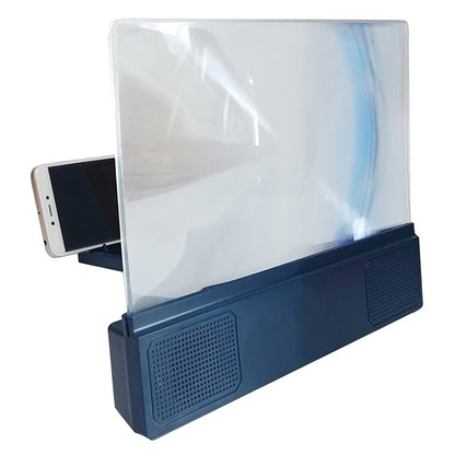F5 12 นิ้ว Universal Mobile Phone Screen Amplifier เครื่องขยายเสียงวิดีโอ HD พร้อมขาตั้งและลำโพง รุ่นชาร์จ, 12 inch Charging Version