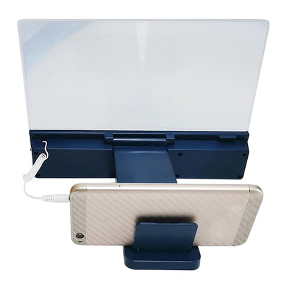 F5 12 นิ้ว Universal Mobile Phone Screen Amplifier เครื่องขยายเสียงวิดีโอ HD พร้อมขาตั้งและลำโพง รุ่นชาร์จ, 12 inch Charging Version