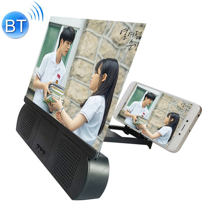 F9 10 นิ้ว Universal Chargeable โทรศัพท์มือถือหน้าจอเครื่องขยายเสียงเครื่องขยายเสียงวิดีโอ HD พร้อมขาตั้งซิลิโคนดูดและลำโพงบลูทูธ, 10 inch Black, 10 inch White