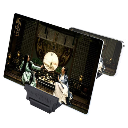F6 12 นิ้ว Universal พับ 3D โทรศัพท์มือถือหน้าจอแว่นขยายพร้อม Lazy Stand