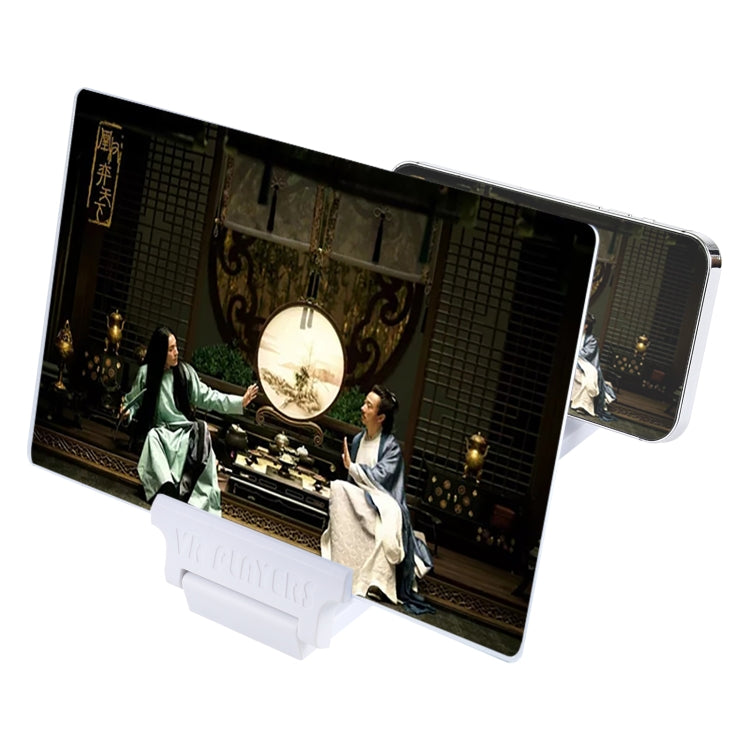 F6 12 นิ้ว Universal พับ 3D โทรศัพท์มือถือหน้าจอแว่นขยายพร้อม Lazy Stand