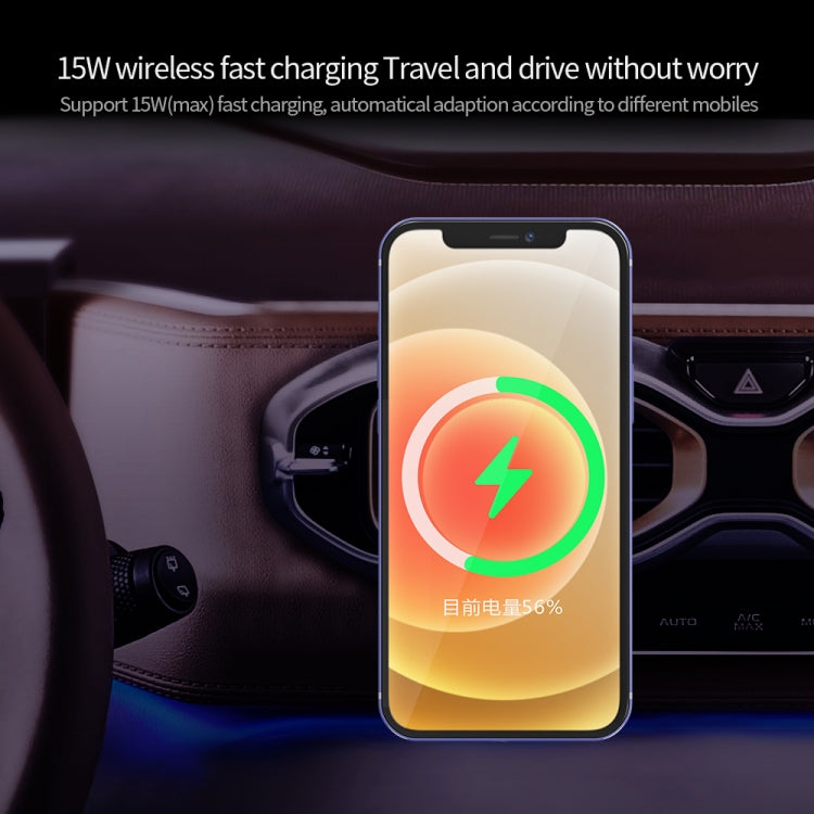 X16 Magsafe Car Air Outlet Vent Mount Clamp Holder 15W ชาร์จเร็ว Qi Magnetic Wireless Charger, X16