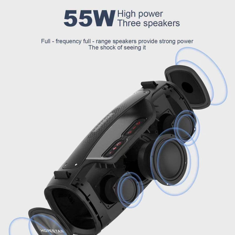 HOPESTAR A6X TWS ลำโพงบลูทู ธ กลางแจ้งแบบพกพาพร้อมไฟเพลงสีสันสดใสรองรับ Power Bank และการโทรแบบแฮนด์ฟรีและดิสก์ U และการ์ด TF และ 3.5 มม. AUX, A6X Black, A6X Green