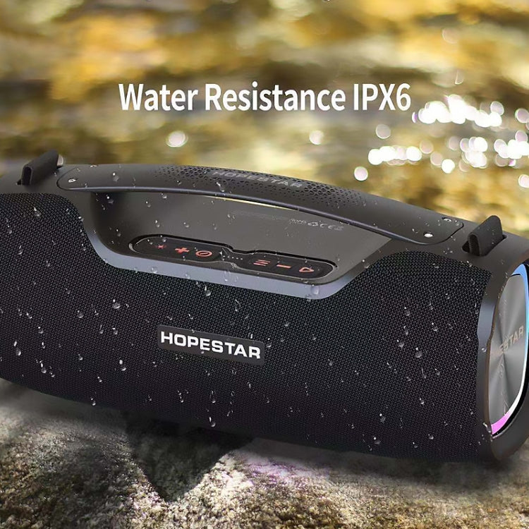HOPESTAR A6X TWS ลำโพงบลูทู ธ กลางแจ้งแบบพกพาพร้อมไฟเพลงสีสันสดใสรองรับ Power Bank และการโทรแบบแฮนด์ฟรีและดิสก์ U และการ์ด TF และ 3.5 มม. AUX, A6X Black, A6X Green