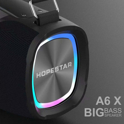 HOPESTAR A6X TWS ลำโพงบลูทู ธ กลางแจ้งแบบพกพาพร้อมไฟเพลงสีสันสดใสรองรับ Power Bank และการโทรแบบแฮนด์ฟรีและดิสก์ U และการ์ด TF และ 3.5 มม. AUX, A6X Black, A6X Green