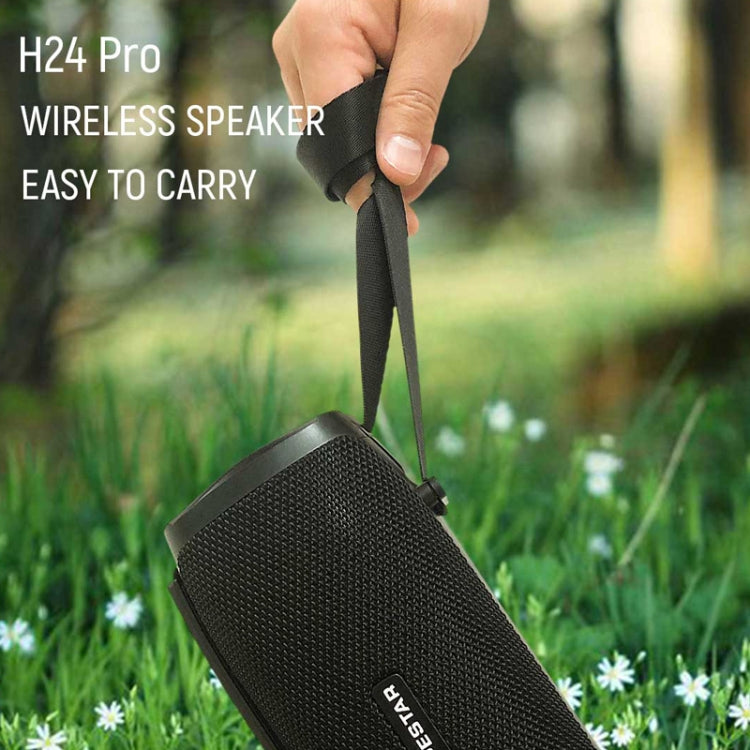 HOPESTAR H24 Pro TWS ลำโพงบลูทู ธ พื้นผิวทอกันน้ำกลางแจ้งแบบพกพาพร้อมแสงจังหวะรองรับการโทรแบบแฮนด์ฟรีและดิสก์ U และการ์ด TF และ 3.5 มม. AUX และ FM, H24 Pro Black, H24 Pro Grey, H24 Pro Blue, H24 Pro Red
