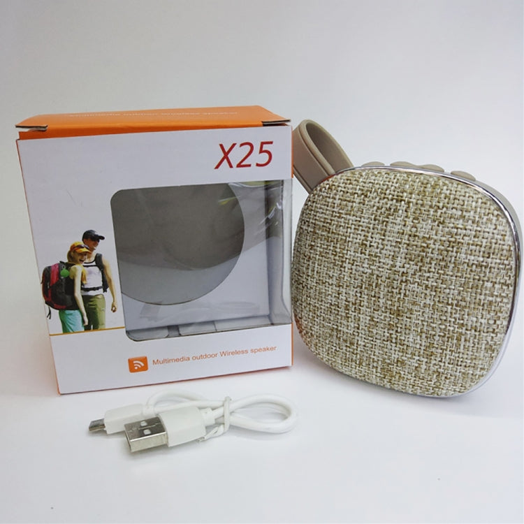 X25new Cloth Texture Square ลำโพงมินิบลูทูธแบบพกพา รองรับการโทรแบบแฮนด์ฟรี & การ์ด TF และ AUX, X25new Orange, X25new Green, X25new Grey, X25new Blue