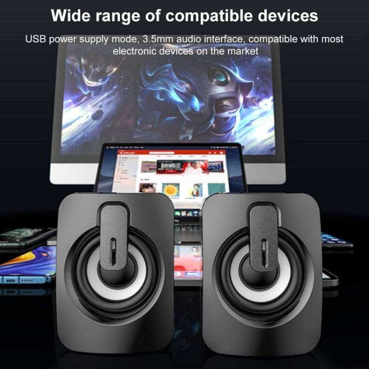A2 USB 2.0 ลำโพงมินิเดสก์ท็อปคอมพิวเตอร์โทรศัพท์มือถือแบบไม่ส่องสว่างควบคุมด้วยสายไฟ, Non-luminous