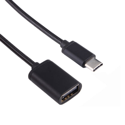 8.3 ซม. USB หญิงถึง Type-C ชายสายโลหะ OTG สายชาร์จสายเคเบิลข้อมูล