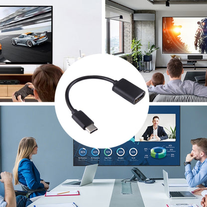 8.3 ซม. USB หญิงถึง Type-C ชายสายโลหะ OTG สายชาร์จสายเคเบิลข้อมูล