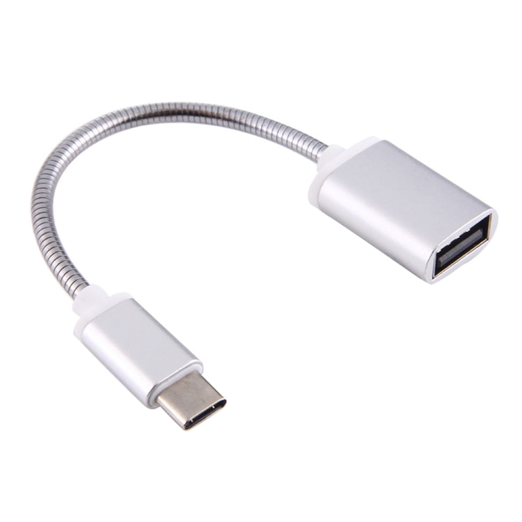 8.3 ซม. USB หญิงถึง Type-C ชายสายโลหะ OTG สายชาร์จสายเคเบิลข้อมูล