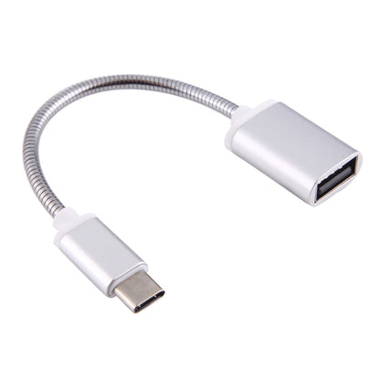 8.3 ซม. USB หญิงถึง Type-C ชายสายโลหะ OTG สายชาร์จสายเคเบิลข้อมูล