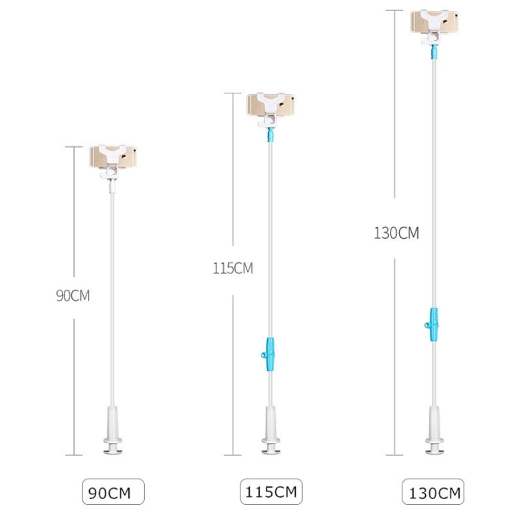 UBN-46 รุ่นปกติขาตั้งขี้เกียจเดสก์ท็อปหมุนได้และถอดออกได้ขาตั้งโทรศัพท์มือถือขาตั้งความสูง: 90 ซม., 90cm White