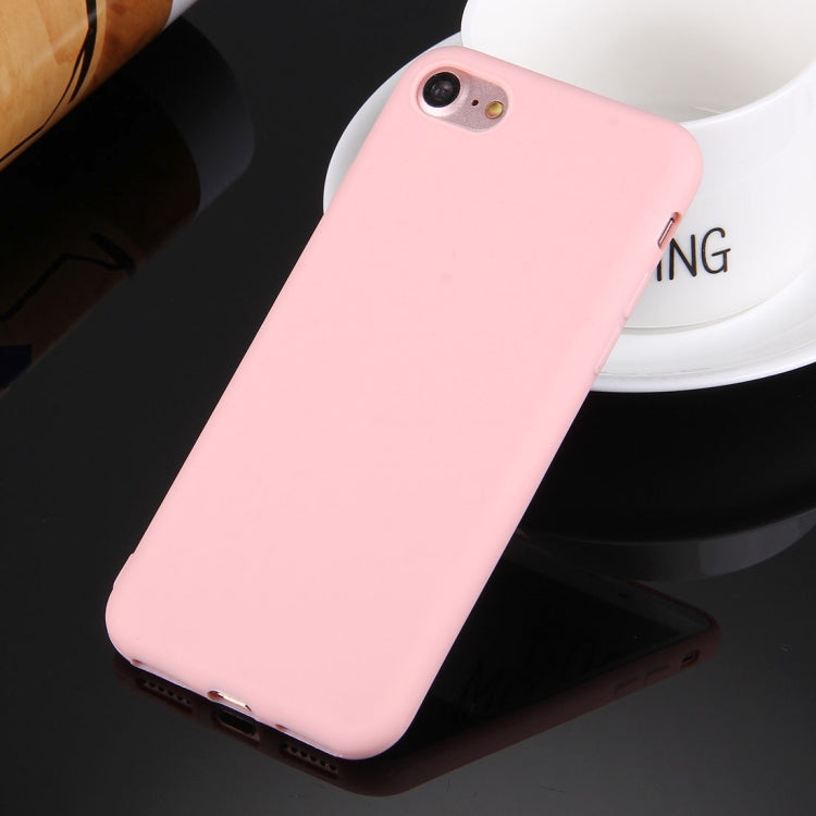 สำหรับ iPhone 8 และ 7 เคสป้องกัน TPU สีทึบไม่มีรูกลม