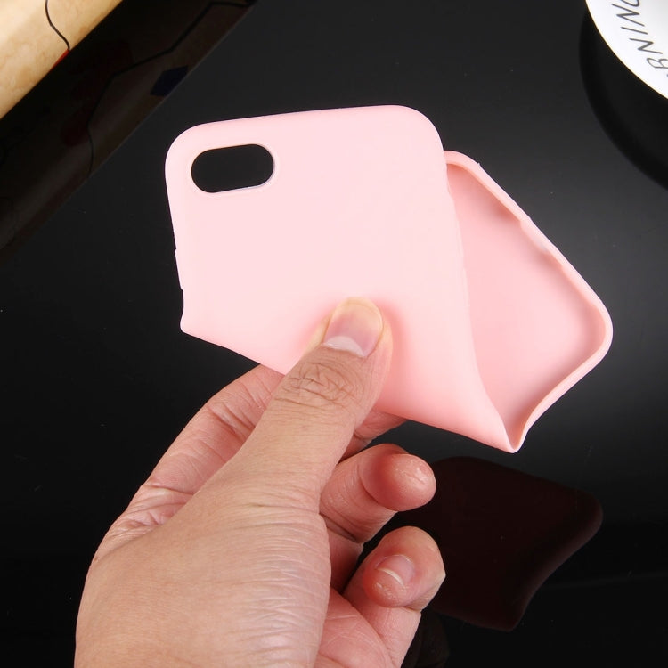 สำหรับ iPhone 8 และ 7 เคสป้องกัน TPU สีทึบไม่มีรูกลม