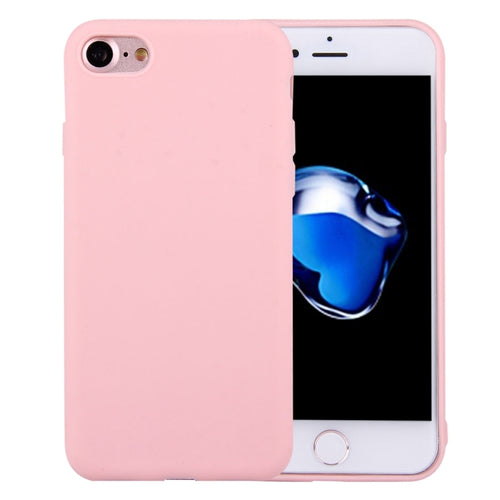 สำหรับ iPhone 8 และ 7 เคสป้องกัน TPU สีทึบไม่มีรูกลม