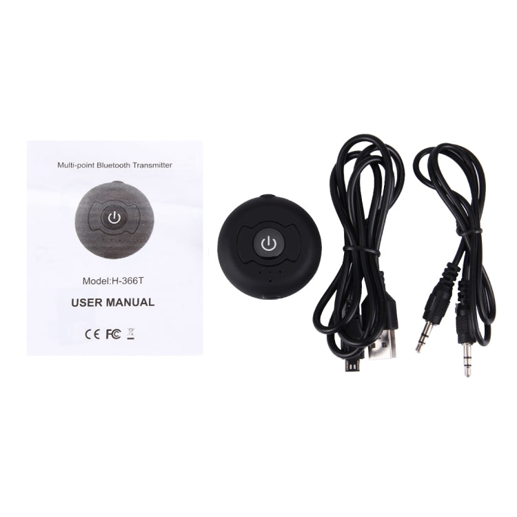H366T เครื่องส่งสัญญาณเสียง Bluetooth 4.0 หลายจุดแบบพกพาสำหรับ iPhone, Samsung, HTC, Sony, Google, Huawei, Xiaomi และสมาร์ทโฟนอื่น ๆ