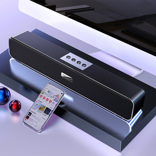 YINDIAO A36 บลูทูธ 5.0 สมาร์ทซับวูฟเฟอร์คอมพิวเตอร์ลำโพงไร้สาย Bluetooth รุ่นบลูทูธมาตรฐาน, Bluetooth Standard Version(Black)