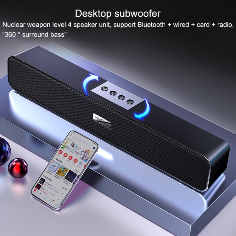 YINDIAO A36 บลูทูธ 5.0 สมาร์ทซับวูฟเฟอร์คอมพิวเตอร์ลำโพงไร้สาย Bluetooth รุ่นบลูทูธมาตรฐาน, Bluetooth Standard Version(Black)