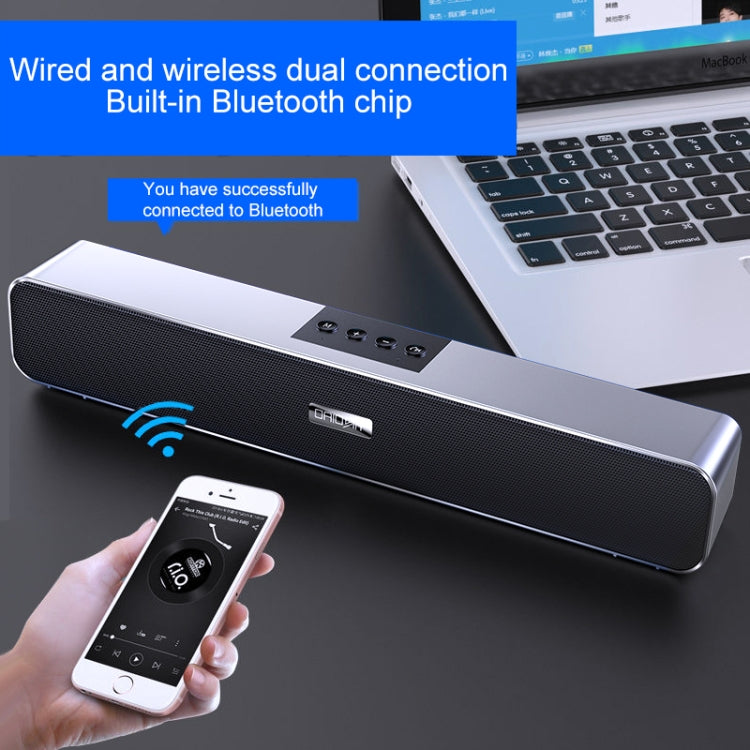 YINDIAO A36 บลูทูธ 5.0 สมาร์ทซับวูฟเฟอร์คอมพิวเตอร์ลำโพงไร้สาย Bluetooth รุ่นบลูทูธมาตรฐาน, Bluetooth Standard Version(Black)
